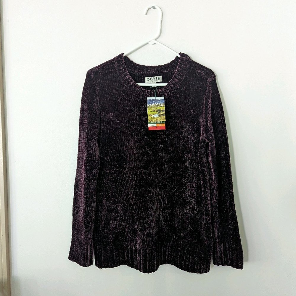 NWT Orvis V-Neck Long Sleeve Plum Sweater Size Medium